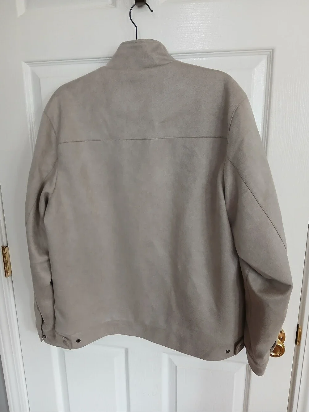 NWT Robert Graham Gray Vegan Suede Zip Bomber Jacket Streetwear Quiet Luxury